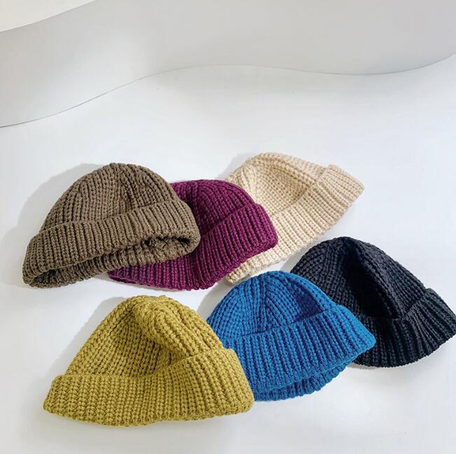 子供用★帽子★キッズ★男女兼用★暖かい★防寒★ニット帽子★無地★6色