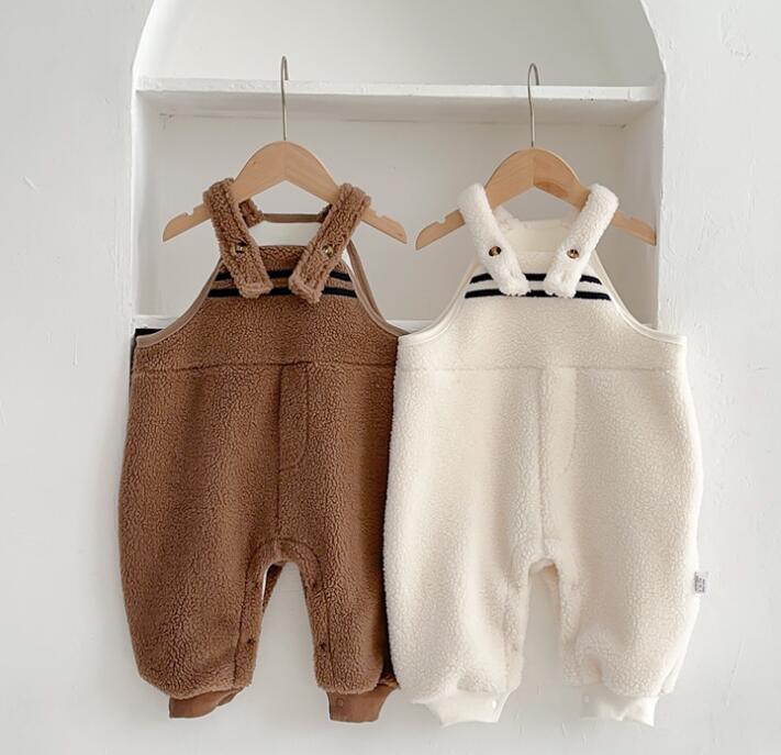 2023冬新★ベビー服　ボア連体服　サロペット★66-100cm★2色