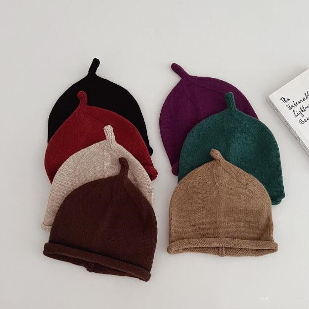 子供用★帽子★キッズ★男女兼用★暖かい★防寒★ニット帽子★無地★7色