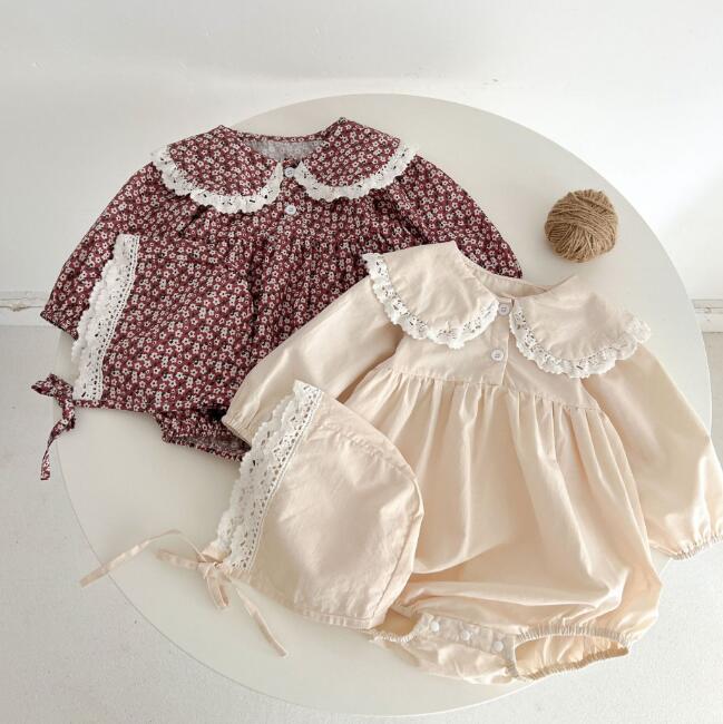 子供服★ロンパース+帽子★韓国風子供服★ベビー★可愛い★2色★66-100CM