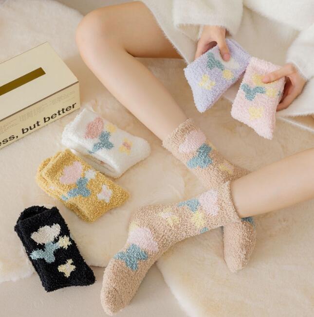 靴下★レディース★ソックス★大人用★女性用靴下★可愛い★厚手★多色