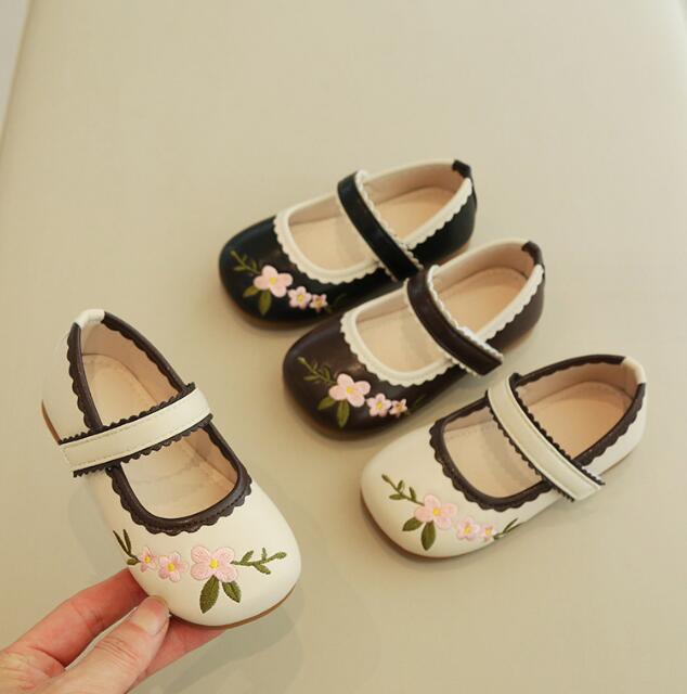 靴★子供靴★キッズ靴★シューズ★キッズ女の子★刺繍★可愛い★3色「21-30#」