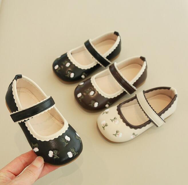 靴★子供靴★キッズ靴★シューズ★キッズ女の子★刺繍★可愛い★3色「31-35#」