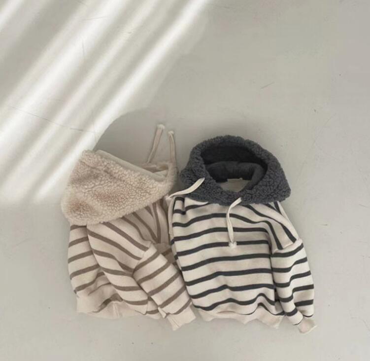 2024★秋冬新作★韓国風子供服★パーカー★裏起毛★2色73-110CM