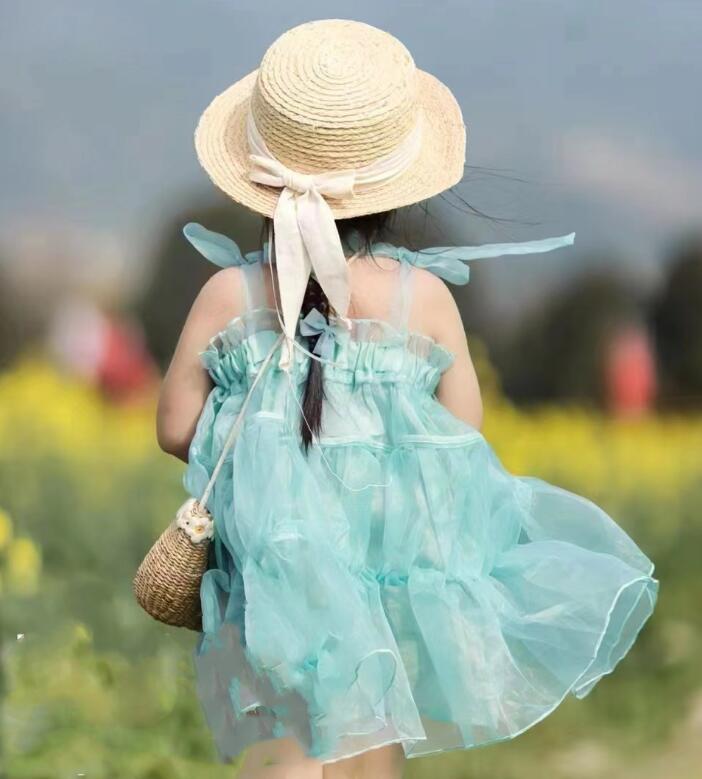 子供服★ワンピース★吊りワンピース★ノースリーブ★キッズ女の子★2色★5-13#