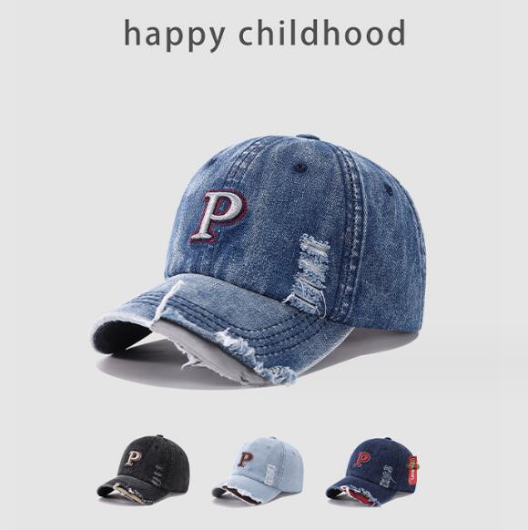 「2024」子供用★帽子★キャップ★野球帽★キッズ★男女兼用★デニム★4色
