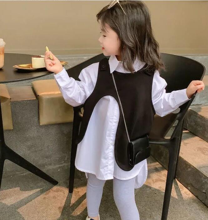 2024★春秋新作★韓国風子供服★シャツ+ベスト★90-150CM
