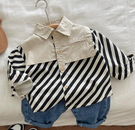 子供服★トップス★ワイシャツ★長袖★韓国風子供服★キッズ男の子★カジュアル★90-140CM