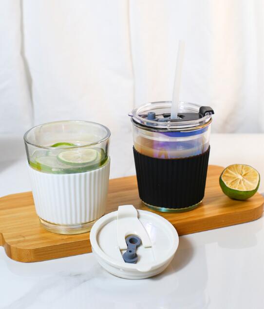 ★超人気★インテリア★ガラスコップ+ストロー★6色