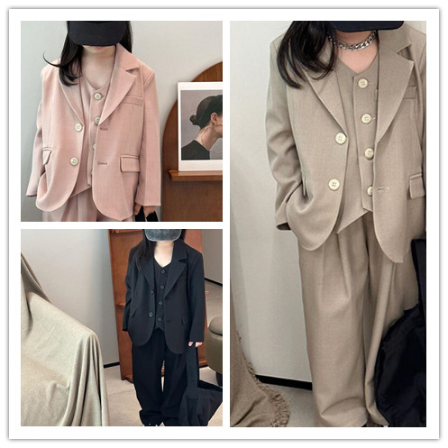 2024年★子供服　コート+ベスト+ズボン　セット★90-160cm★