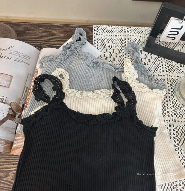 「2024」子供服★ベスト★キャミソール★トップス★韓国風子供服★3色★80-130CM