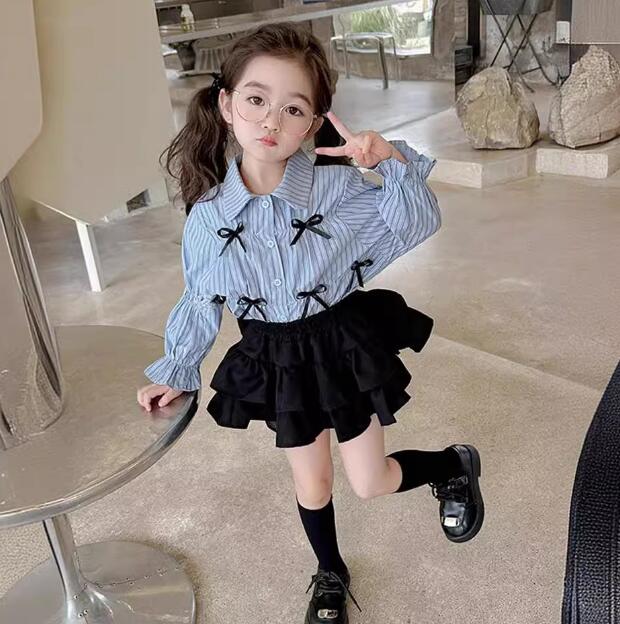 「2024」子供服★トップス+スカート★セットアップ★キッズ女の子★蝶結び★90-140CM