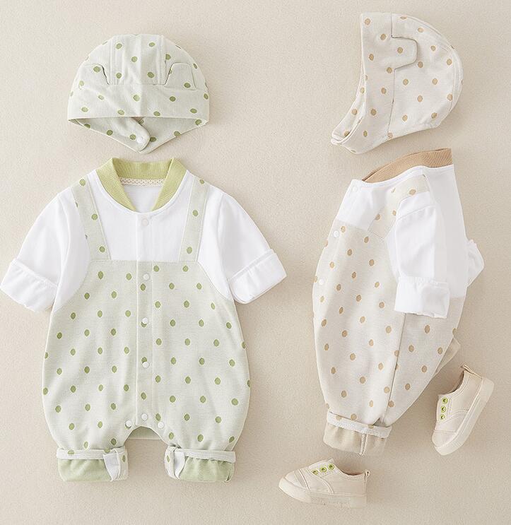 2024新品★子供服　ロンパース+帽子★66-90cm★2色