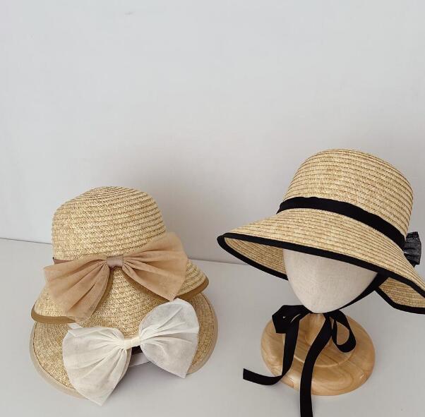 「2024」子供用★帽子★麦わら帽子★キッズ★キャップ★蝶結び★可愛い★3色