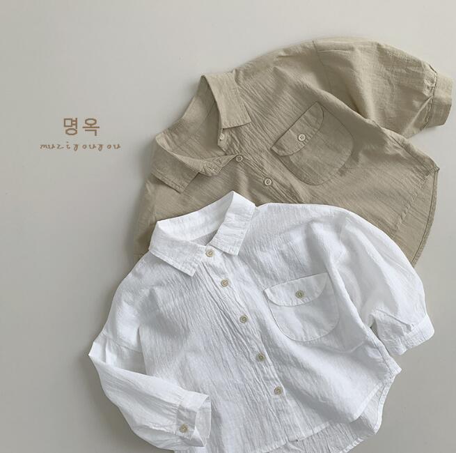 「2024」子供服★トップス★ワイシャツ★薄手★韓国風子供服★キッズ★2色★80-130CM