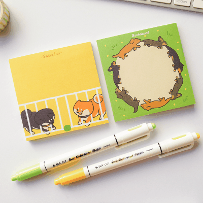 ペーパー素材紙 メモ紙 ミニノート ラベル アニマル ペット 犬ドッグ 50枚入