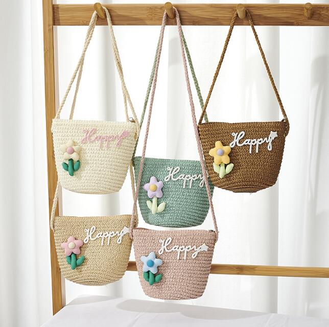 バッグ★ショルダーバッグ★草編みバッグ★子供用★ミニバッグ★ポシェット★5色