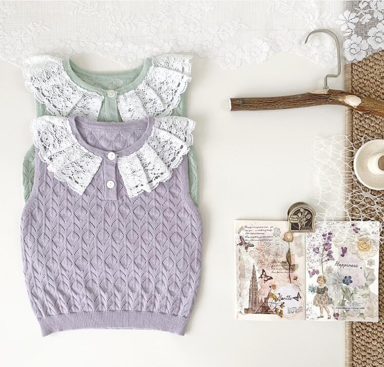 2024夏新作Cu★子供服　ニットベスト★73-110cm★2色