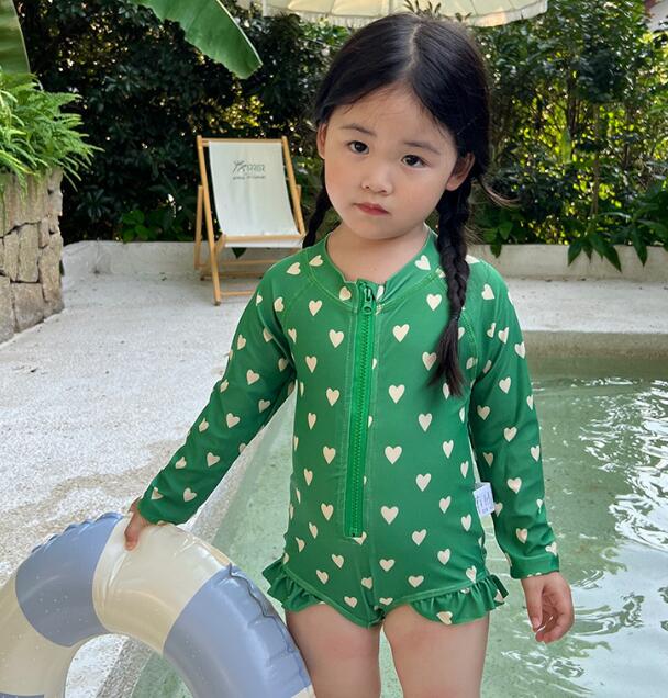 「2024」子供服★水着★連体服★砂浜★長袖★キッズ女の子★90-140CM