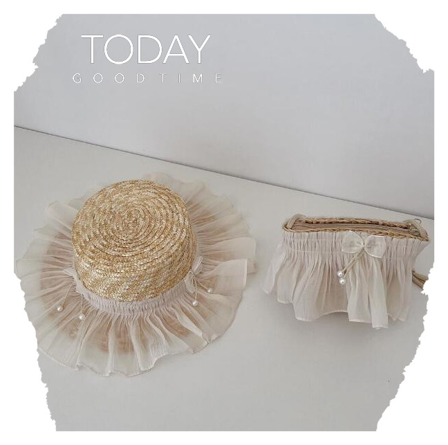 「2024」子供用★キャップ★麦わら帽子★ショルダーバッグ★キッズ★可愛い★2色