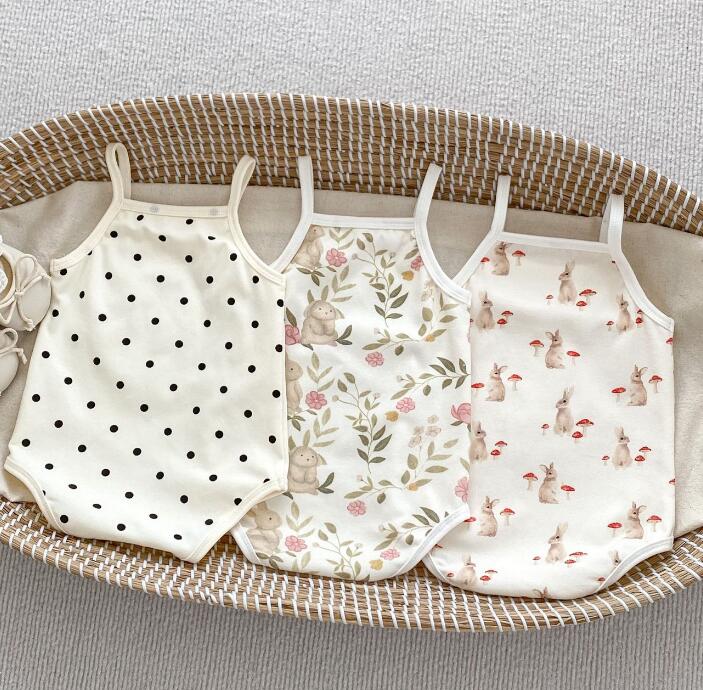 「2024」子供服★ロンパース★連体服★韓国風子供服★ベビー★袖なし★3色★66-90CM