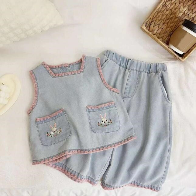 「2024」子供服★トップス+ズボン★セットアップ★デニム★韓国風子供服★90-140CM