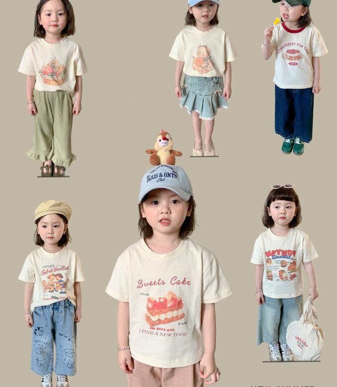 2024★夏新作★韓国風子供服★Tシャツ★8色80-140CM