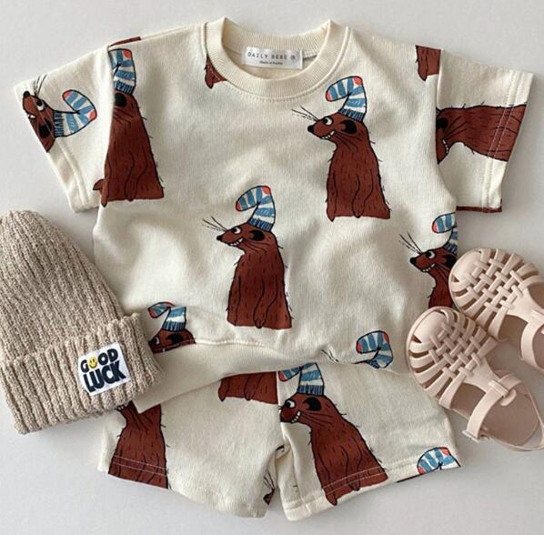 2024★夏新作★韓国風ベビー服★トップス+ズボン★4色73-100CM