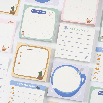 カフェ風 素材紙メモ紙 ノートペーパー ミニノート シンプル 幾何学 グルメ ミルク 100枚入