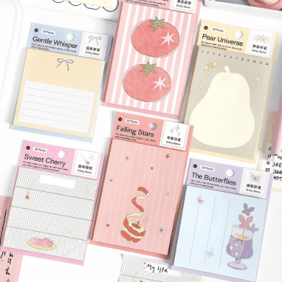 付箋 貼り付けメモ用紙 ポストイット シッキーノート フルーツ果物 飲み物 リンゴ サクランボ 梨 30枚入