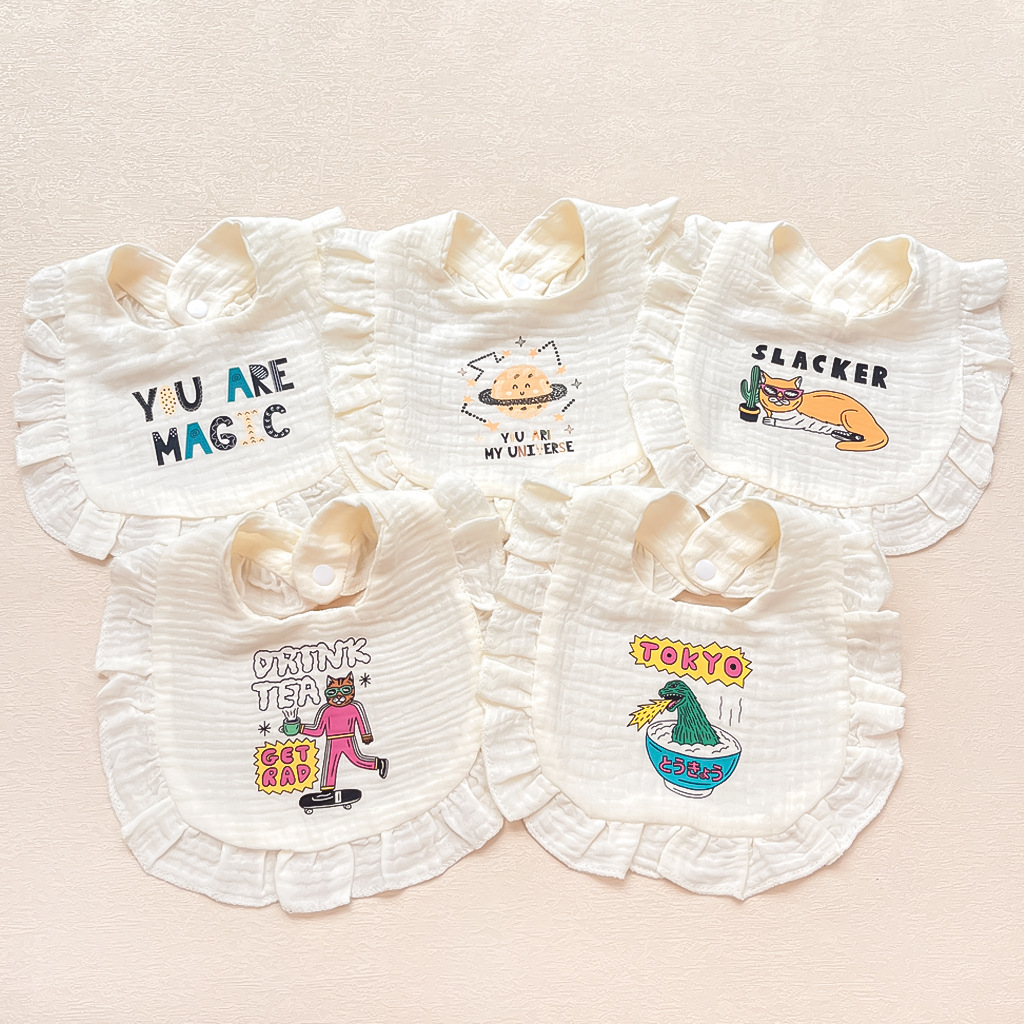 2024★ベビー用★食事用エプロン★食事用ビブ★涎掛け★ 6色