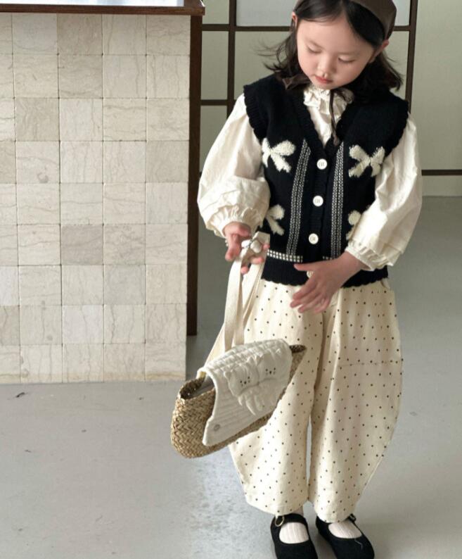 2024秋新作W★子供服 　トップス&ニットベスト&ズボン分けて★80cm〜140cm