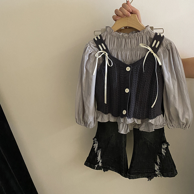 2024新作★子供服　トップス+吊りベスト&ズボン分けて★110cm〜150cm