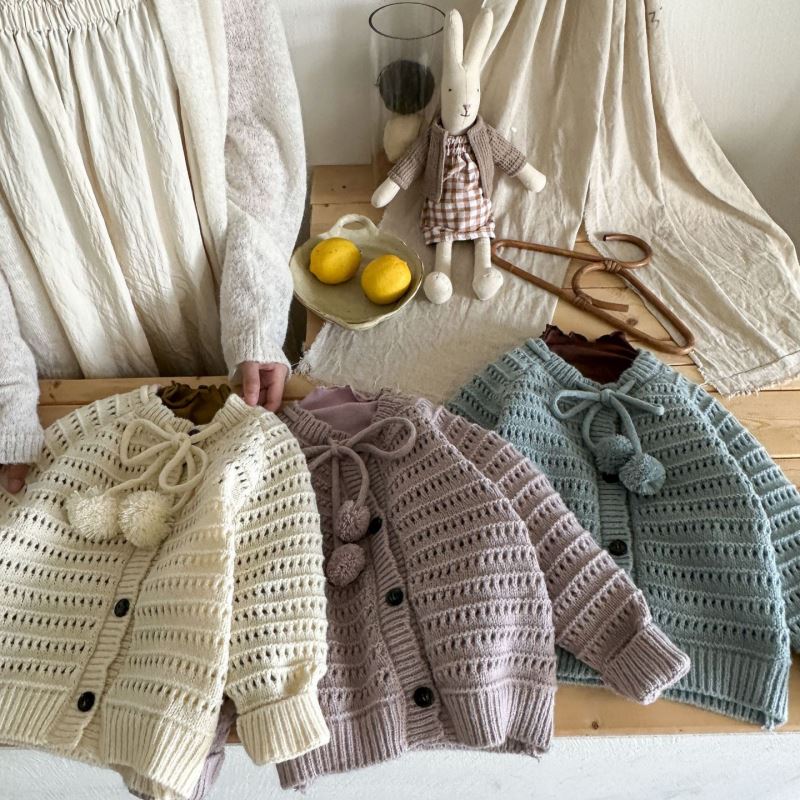 「2024」子供服★トップス★ニット★カーディガン★韓国風子供服★3色100cm〜140cm