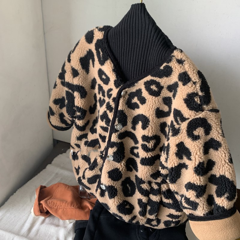 2024新品★子供服 　豹柄コート★5/95-100cm〜13/120-130cm