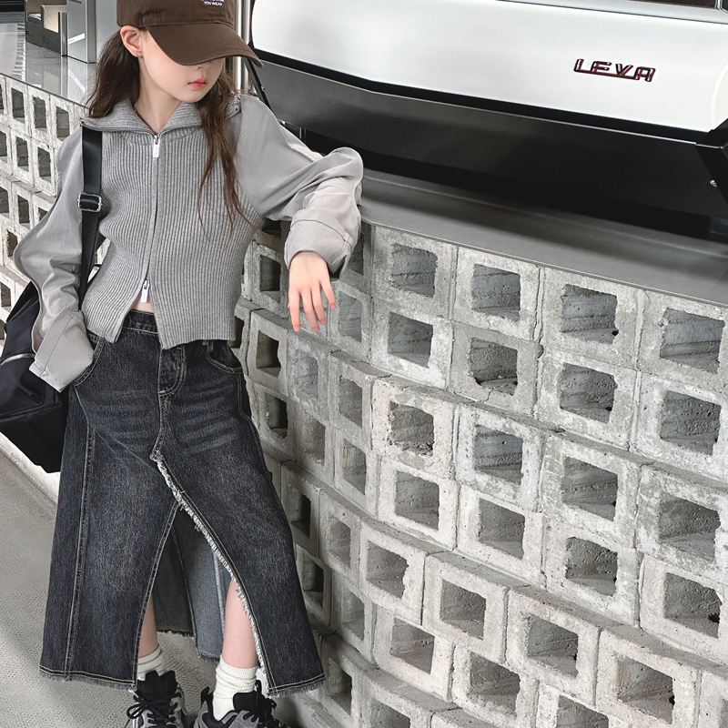 2024秋新作★子供服　トップス&デニムスカート★120cm〜170cm 2色