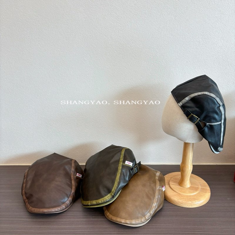 「2024」子供用★帽子★キャップ★ベレー帽★キッズ★PU★4色