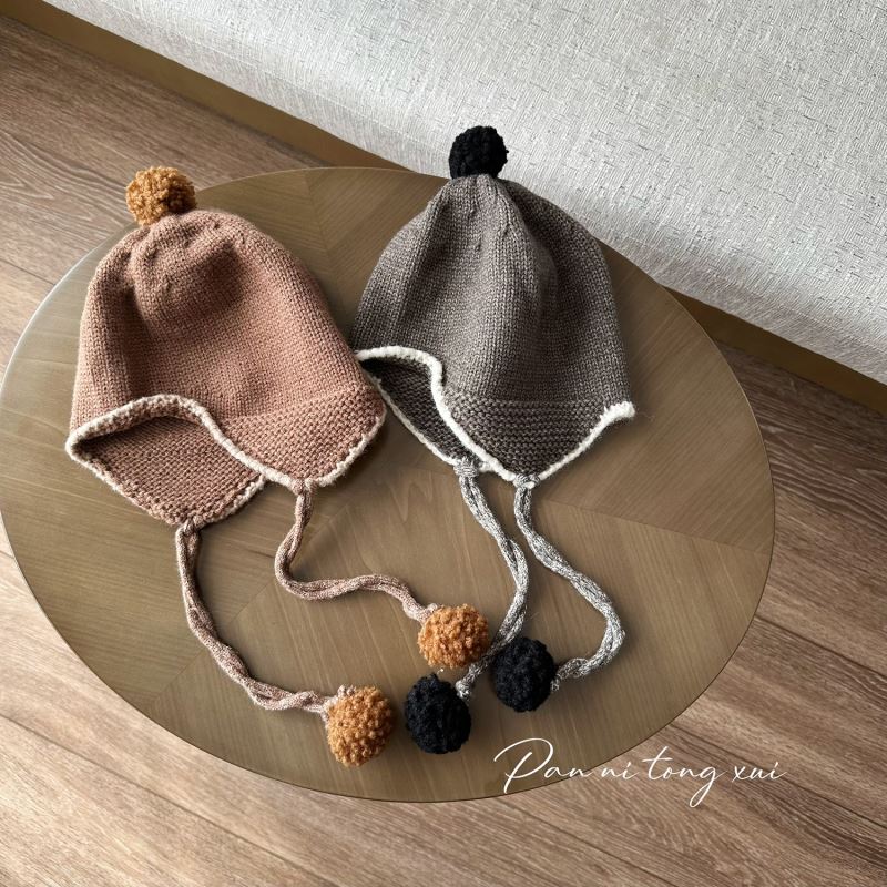 「2024」子供用★帽子★ニット帽子★耳カバー★キッズ★暖かい★3色