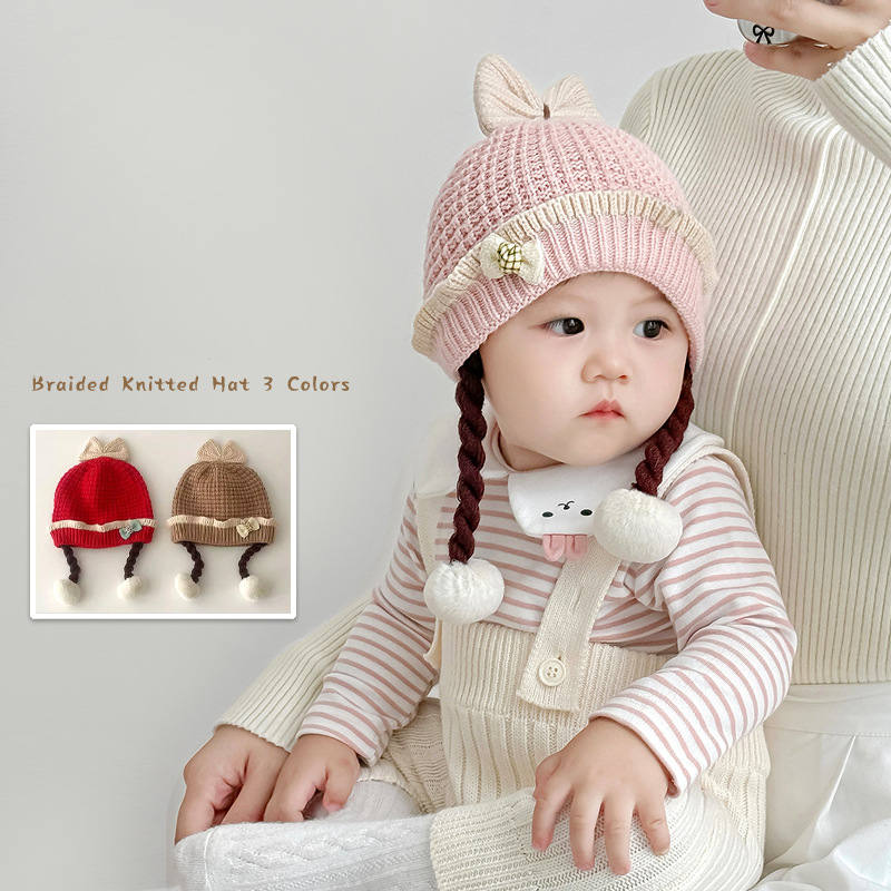 「2024」子供用★帽子★ニット帽子★耳カバー★ベビー★防寒★可愛い★3色