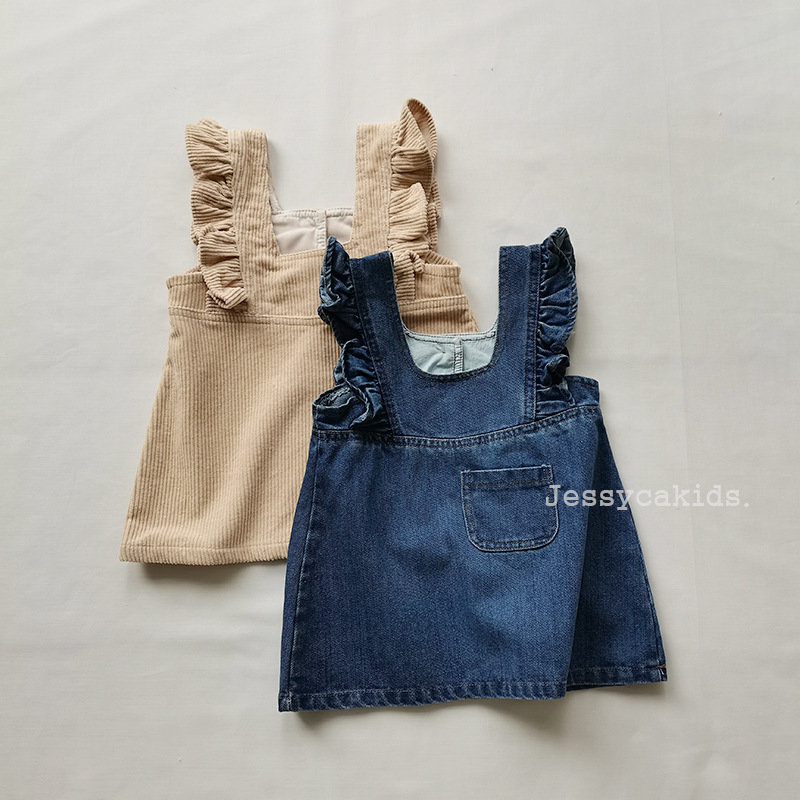 2024★春秋新作★韓国風子供服★ワンピース★コーデュロイ★80cm〜130cm 2色