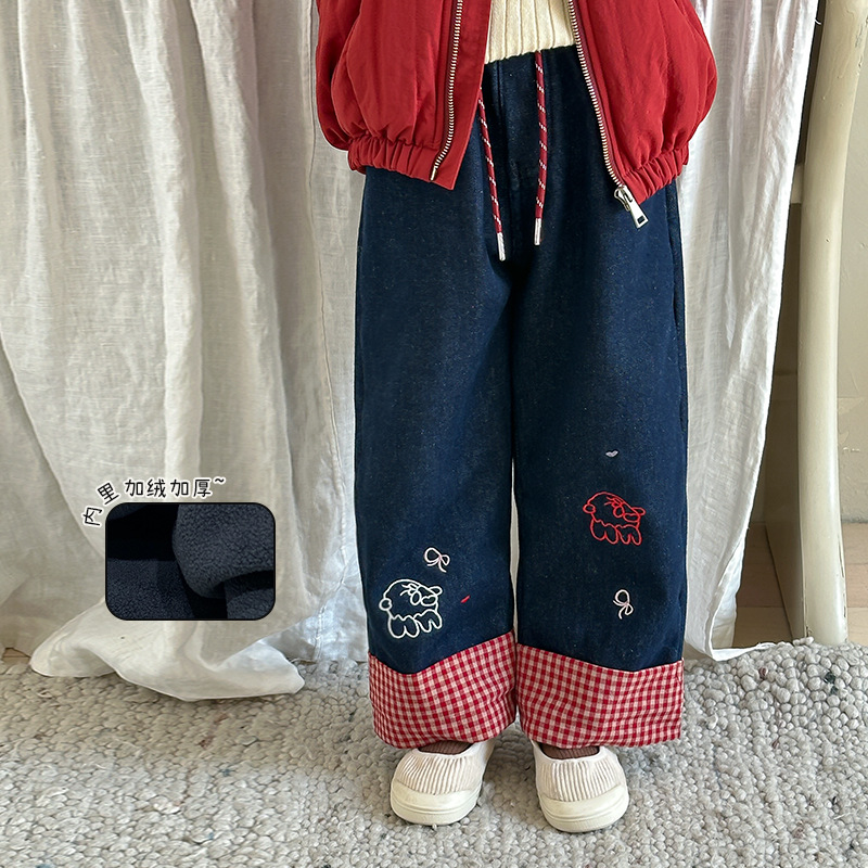 2024秋冬新作★韓国風子供服★ズボン★裏起毛★80cm〜140cm