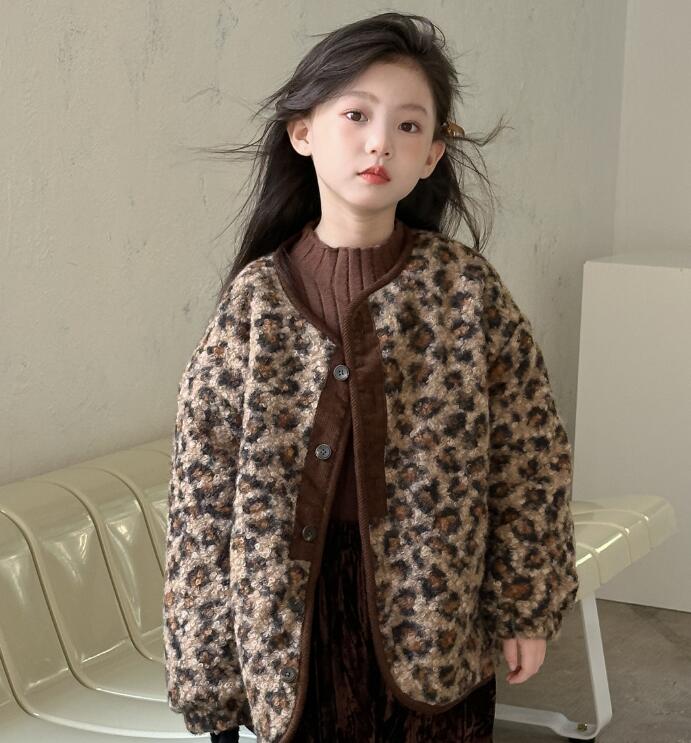 「2024」子供服★トップス★コート★韓国風子供服★ヒョウ柄★2色100cm〜160cm