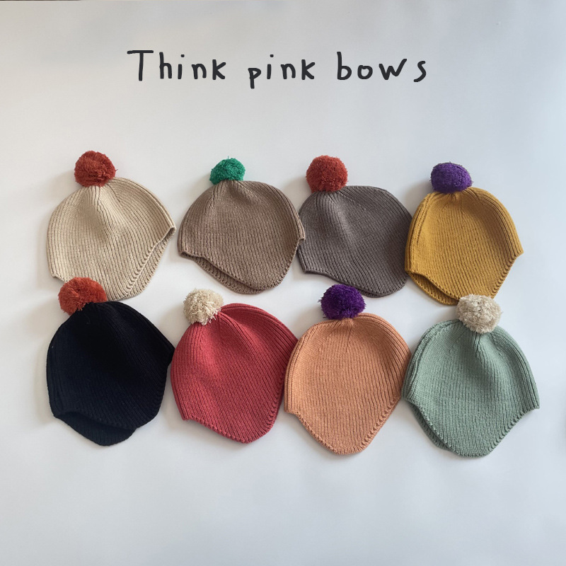 「2024」子供用★帽子★ニット帽子★耳カバー★防寒★ベビー★暖かい★9色
