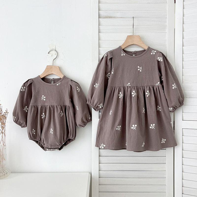 2025新入荷★ベビー服&姉妹服　ロンパース&ワンピース★66〜90/90-130cm 2色