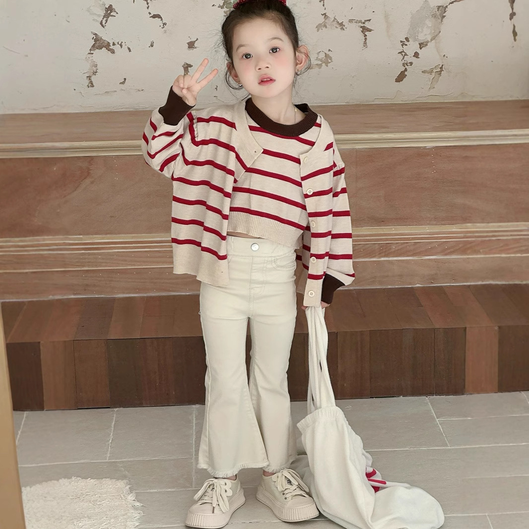 2025新品★子供服　ベスト+カーディガン　セット★90cm〜150cm