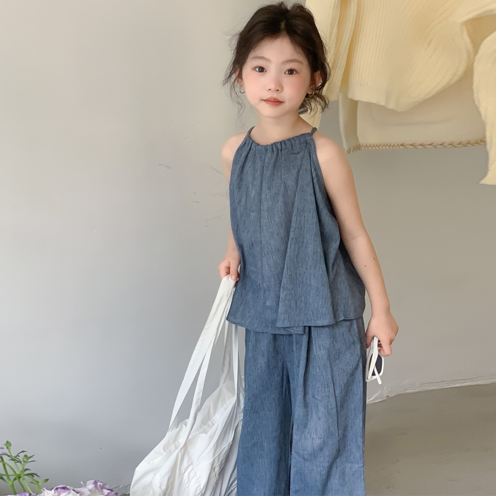 「2025」子供服★トップス+ズボン★セットアップ★袖なし★韓国風子供服★90cm〜150cm