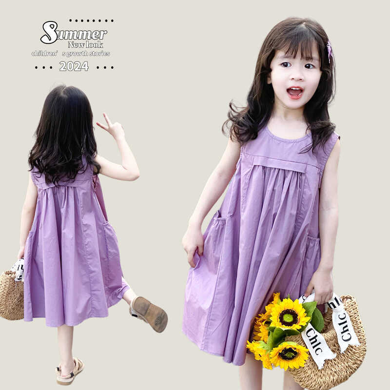 「2025」子供服★ワンピース★袖なし★韓国風子供服★2色100cm〜150cm