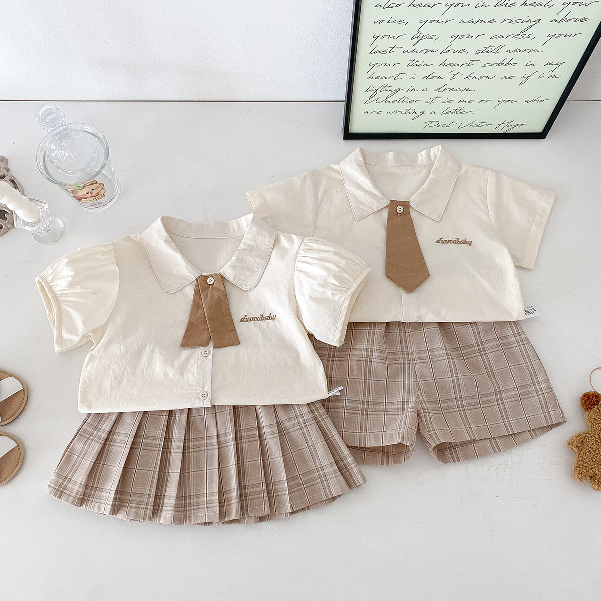 「2025」子供服★トップス+ズボン★セットアップ★ベビー★韓国風子供服★2色73cm〜100cm