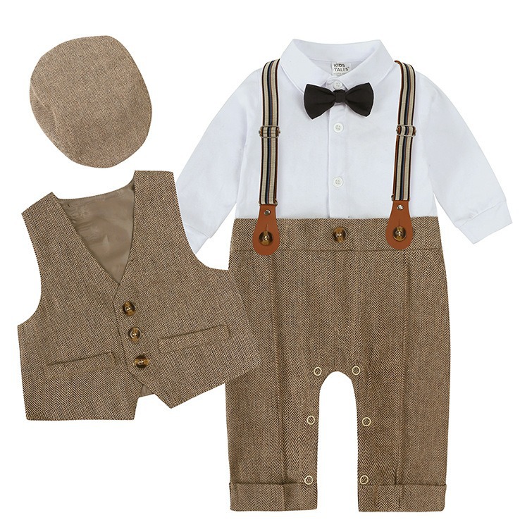 「2025」子供服★トップス+サロペット+帽子★セットアップ★4色66cm〜100cm