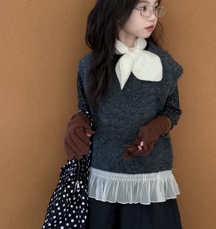 2025秋新★子供服　ニットベスト　セーター★100cm〜160cm 2色